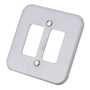 Volex 2 Gang Grid Front Plate Metal Clad