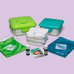 Reusable Wet Wipes Kit - WHITE Cotton Reusable Baby Wipes