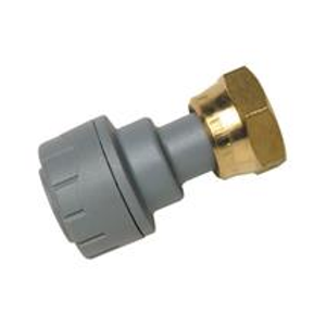 POLYPIPE PolyPlumb 15mm x 1/2" Straight Tap Connector, Grey/Brass, PB715