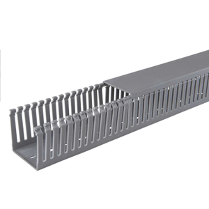60mm x 60mm Open Slotted Trunking Grey (2m Length)