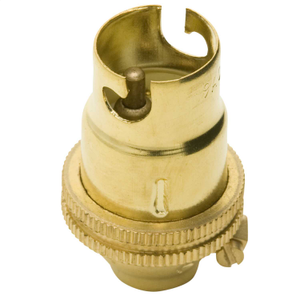 Jeani Small Bayonet Cap SBC-B15 3/8 Inch Entry Plain Lampholder Brass (Sold in 1's)