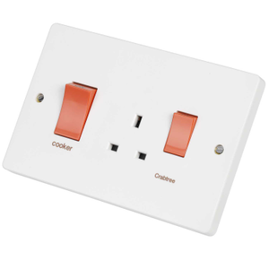 Crabtree 45A DP Cooker Control Unit marked Cooker White