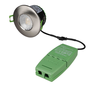 V50 6W LED Fire Rated Colour Selectable Dimmable Downlight Brushed Nickel