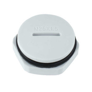 25mm Blanking Plug complete with Gasket and Locknut IP68 Grey (Sold in 1's)