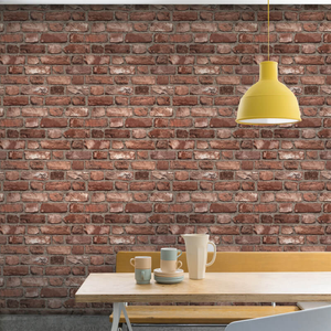 Grandeco Vintage House Brick Red Wallpaper - A28901
