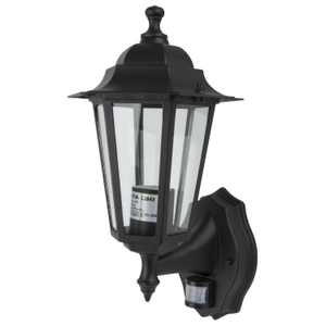 6 Panel Lantern with PIR Black