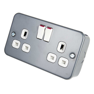 13A DP 2 Gang Socket Metal Clad
