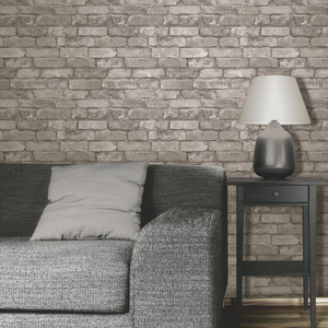 Fine Decor Distinctive Rustic Brick Silver/Grey Wallpaper - FD31286