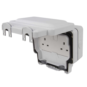 13A 2 Gang Weatherproof Switched Socket IP66 White