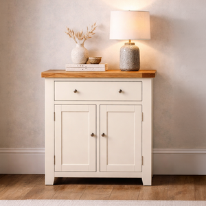 Cambridge Classic Cream Painted Oak Small 1 Drawer 2 Door Sideboard