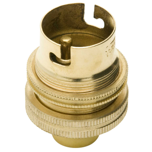 Bayonet Cap BC-B22 10mm Entry Shaded Lampholder Brass (Sold in 1's)
