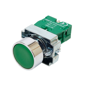 Flush Momentary 1 NO Pushbutton Green