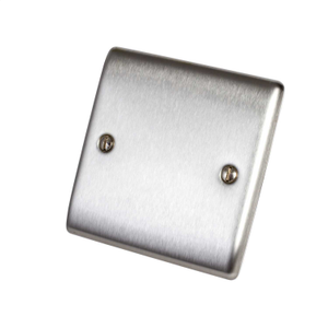 1 Gang Blank Plate Brushed Steel