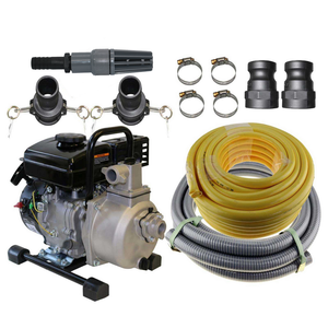 1" Petrol 2.5HP Water Pump 4 Stroke & Hose Kit 5m suction Transfer Gold Sluice Highbanker Camping