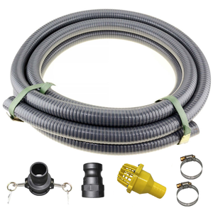 2" Inch 5m Suction Hose Camlocks Clamps Kit Water Fire Pump Foot Valve
