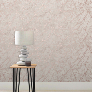 Fine Decor Marblesque Marble Rose Gold Metallic Wallpaper - FD42268
