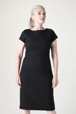 SJ Contemporary Women's Slash Neck Dress, Black