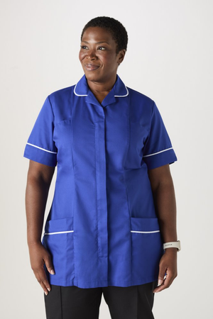 SJ Women's Healthcare Tunic, Royal Blue/White