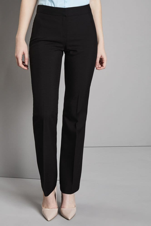 SJ Women's Unhemmed Bootleg Salon Trousers, Black