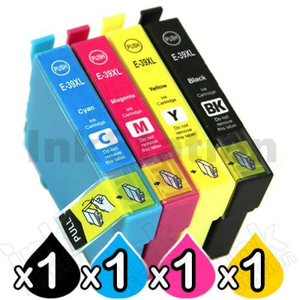 4 Pack Compatible for Epson 39XL High Yield Inkjet Cartridges C13T04L192 - C13T04L492 [1BK, 1C, 1M, 1Y]