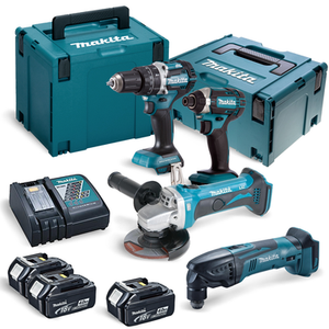 Makita DLXTD400 18V LXT 4 Piece Kit with 3x 4.0Ah Batteries