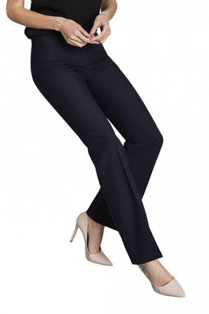 SJ Women's Unhemmed Bootleg Salon Trousers, Navy