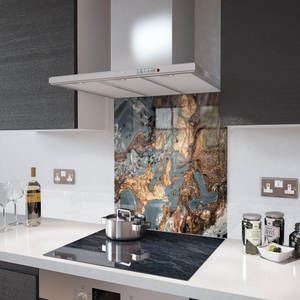 Glass Splashback in Liquid Gold - 90cm Wide x 60cm High