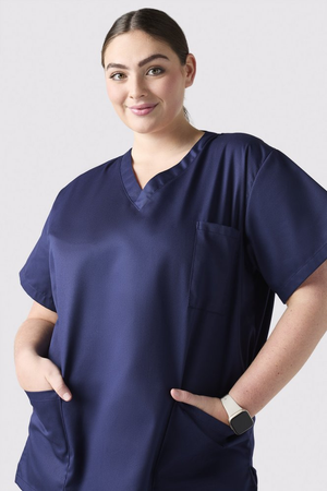 SJ Unisex Smart Scrub Top, Navy