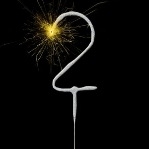 Silver Number 2 Non Hand Held Sparkler 17cm
