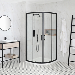 Milano Nero - Black Quadrant Shower Enclosure - 800mm
