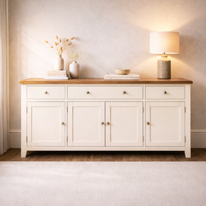 Cambridge Classic Cream Painted Oak 4 Door 3 Drawer Sideboard