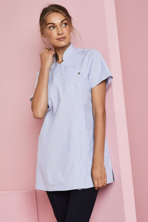 SJ Women's Feature Press Stud Tunic, Blue Pincord