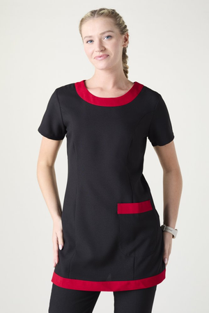 SJ Women's Retro Tunic, Red/Black