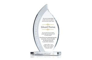 Flame Crystal Retirement Award Plaque