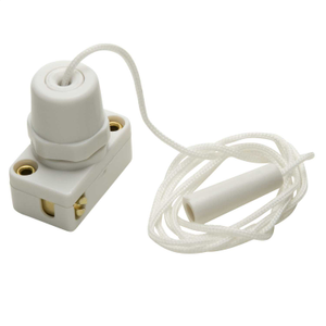 Jeani 2A Centre Pull Switch with White Cord and Toggle (Sold in 1's)