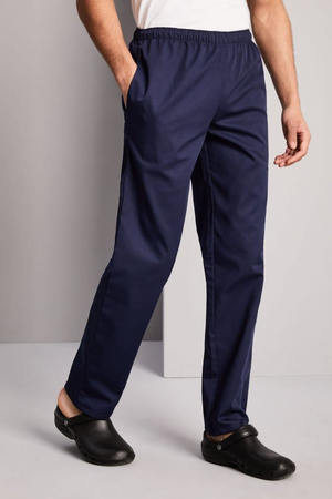 Unisex Drawstring Chef's Trousers, Navy