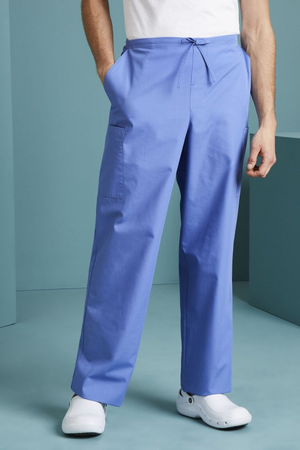 SJ Unisex Fitted Scrub Trouser, Metro Blue