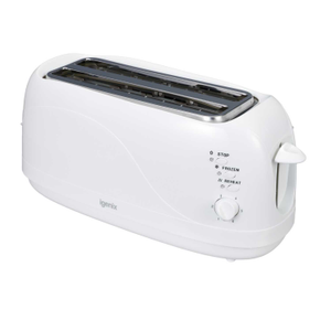 White Plastic Long Slot 4 Slice Toaster