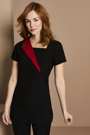 Feature Lapel Tunic, Red/Black