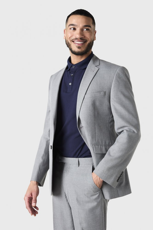 Alderley Men's Suit Jacket, Regular Fit, Grey Sharkskin