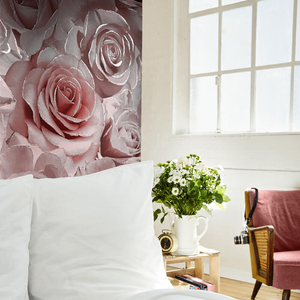 Muriva Madison Rose Floral Raspberry Glitter Wallpaper - 139521