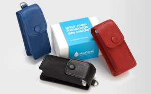 Blue Leather MOO MiniCard Holder
