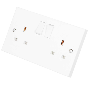 13A DP 2 Gang Switched Socket White