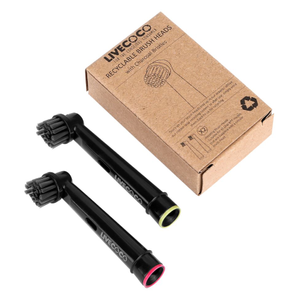 LiveCoco Charcoal Bristles Oral B Compatible Recyclable Electric Toothbrush Heads