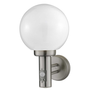 External Wall Light with PIR Stainless Steel Chrome IP44