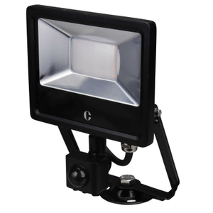 20W LED Tri-Colour Floodlight with PIR Black