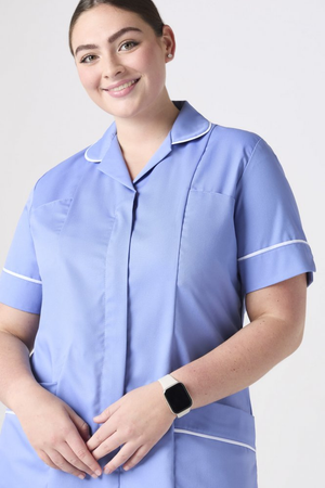 SJ Women's Healthcare Dress, Metro Blue/White