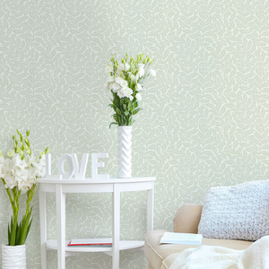 Crown Ash Branch Floral Light Moss Wallpaper - M1179