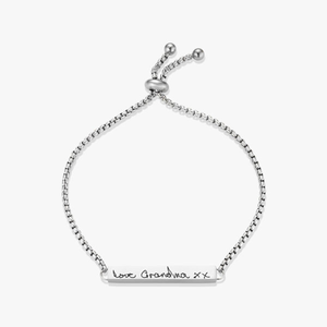 Silver Slider Handwriting Bracelet