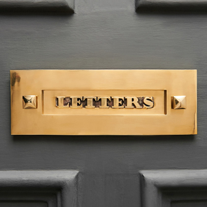 Classic Letterplate Without Clapper - Polished Brass